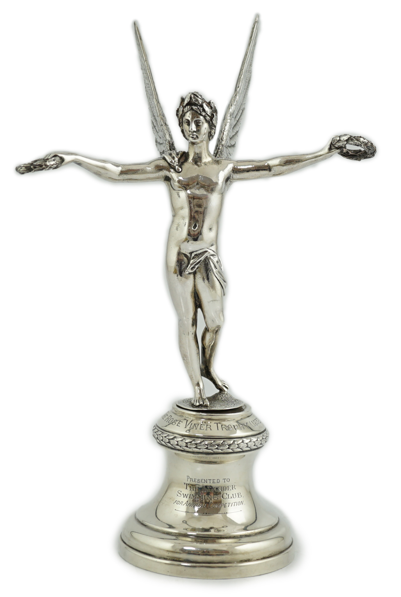 A George V silver presentation swimming trophy, 'The Rose Viner Trophy', by Viners Ltd